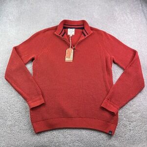 NEW Fat Face Sweater Mens 2XL Washed Red Pembrey Half Neck Waffle Fisherman NWT